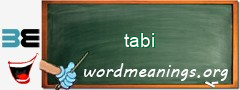 WordMeaning blackboard for tabi